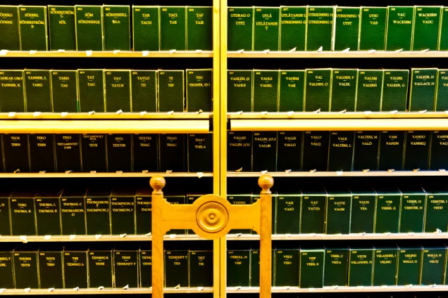 Bookshelf in the library