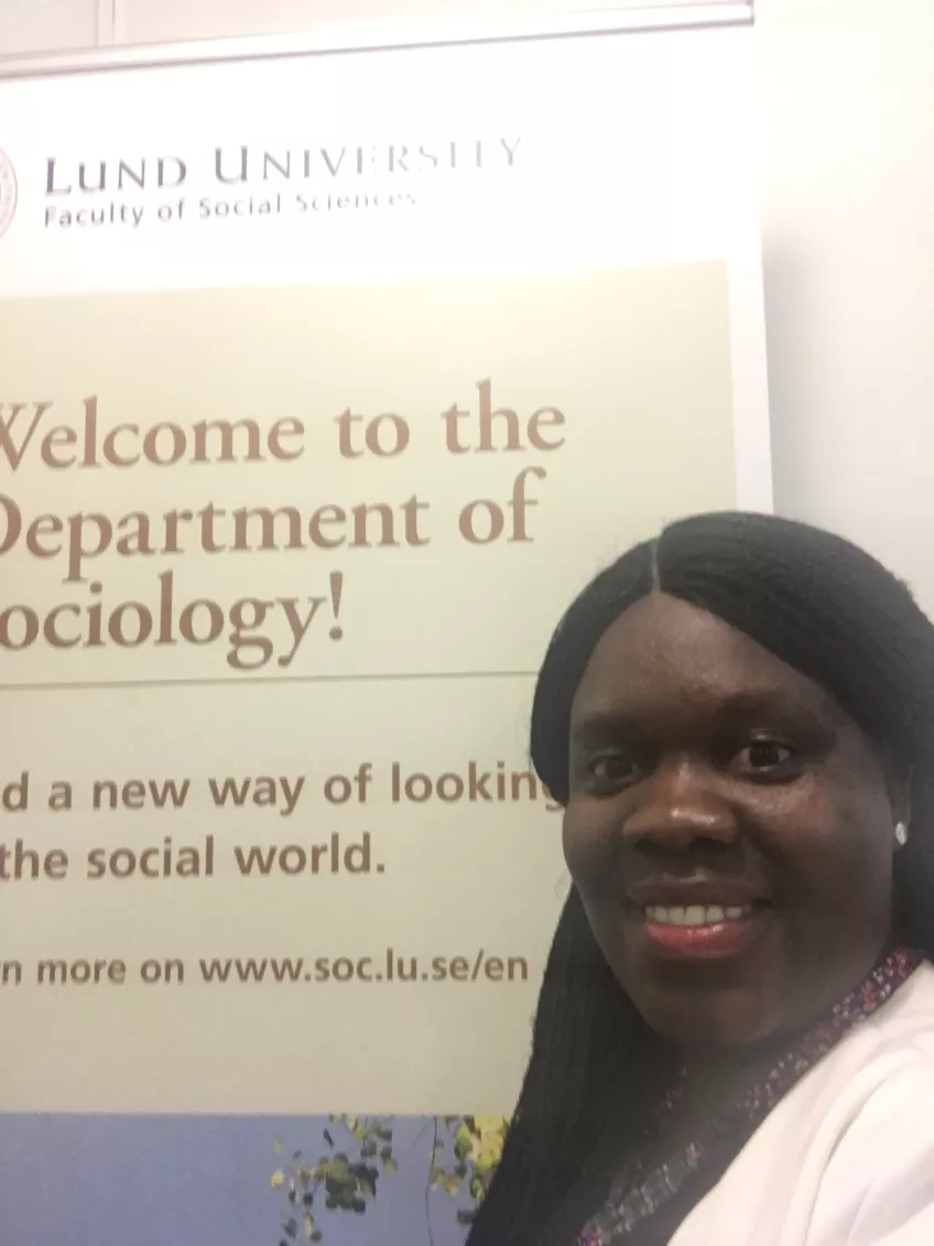 Alumna Yvonne's first day of her PhD studies in 2022