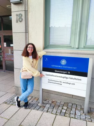 Alumna Sona at her workplace, the University of Gothenburg